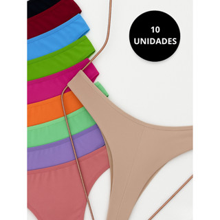 Kit de Calcinhas Femininas Fio Dental Duplo Sem Costura Forro de Algodão em Oferta na Shopee