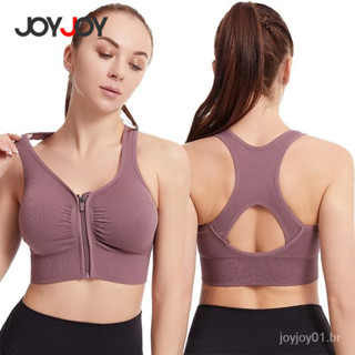 Sutiã Esportivo Feminino à Prova de Choque Plus Size com Zíper Frontal, Alta Sustentação para Corrida, Treino e Yoga em Oferta na Shopee