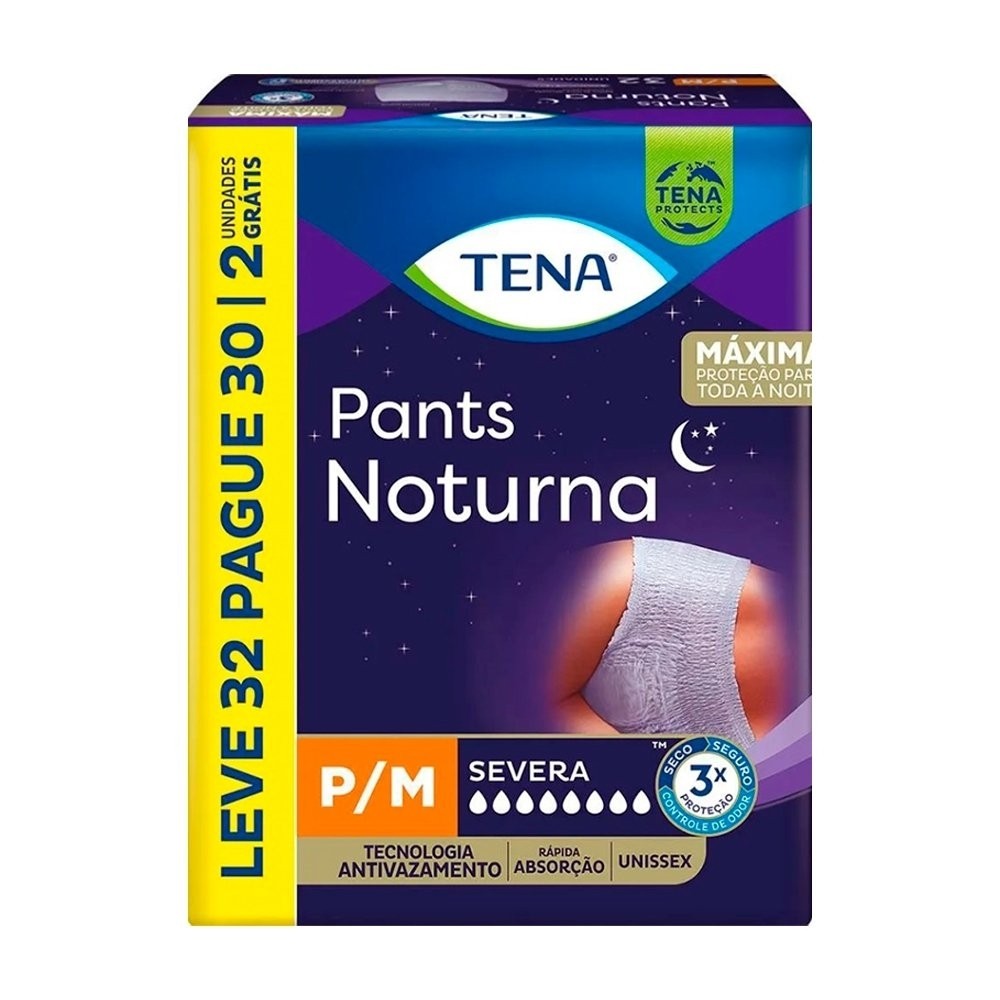 Fralda Descartável Adulto Tena Pants Noturna Tamanho P - 3 Pacotes com 32 Fraldas - Total 96 Tiras (Leve 32 Pague 30) em Oferta na Shopee