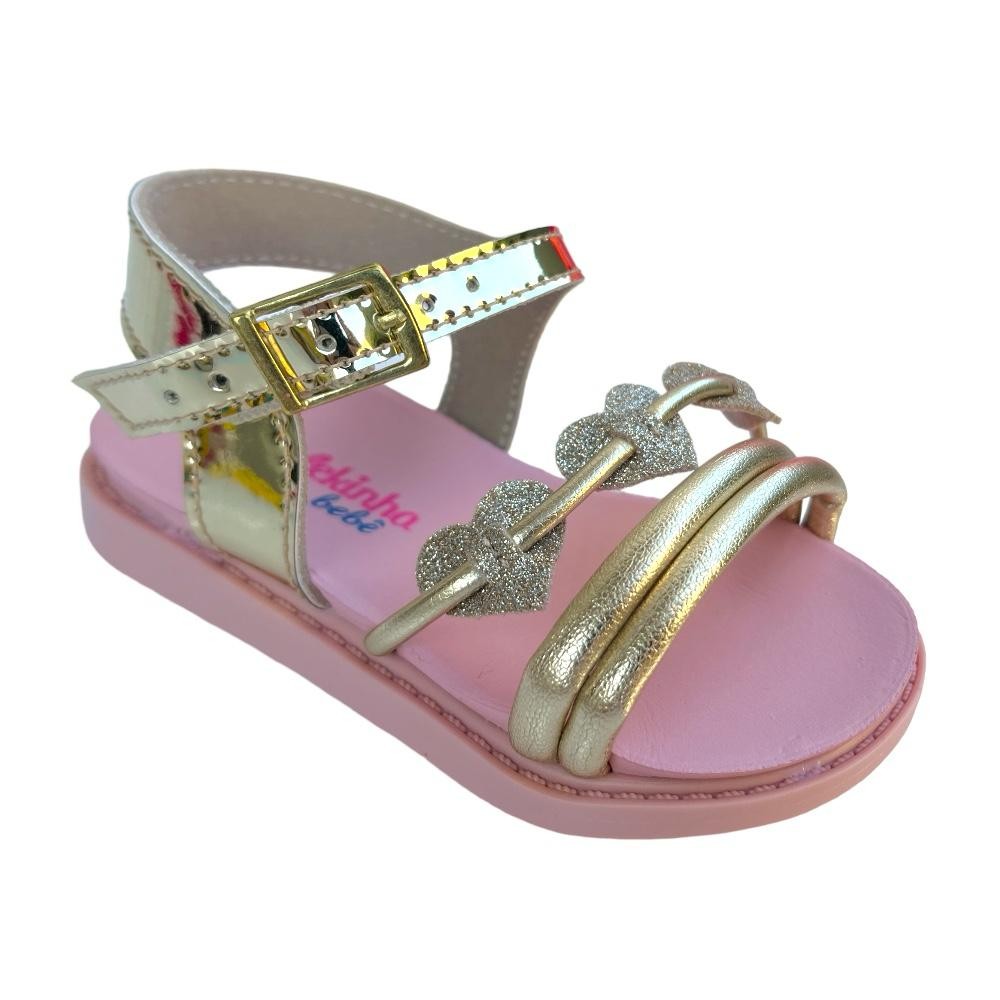 Sandália Menina Molekinha Metalizado Dourado 2714.218