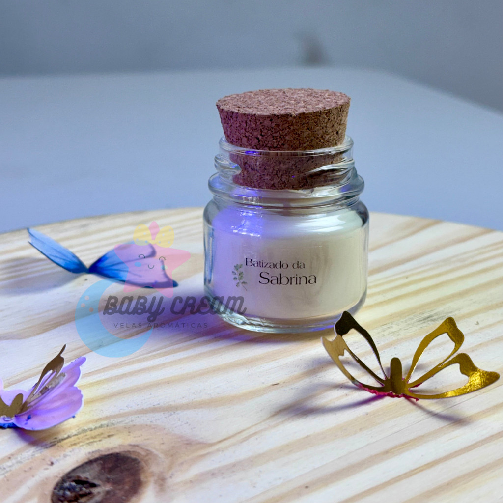 kit com 30 Vela Aromática Perfumada e personalizada - Lembrancinha de Batizado