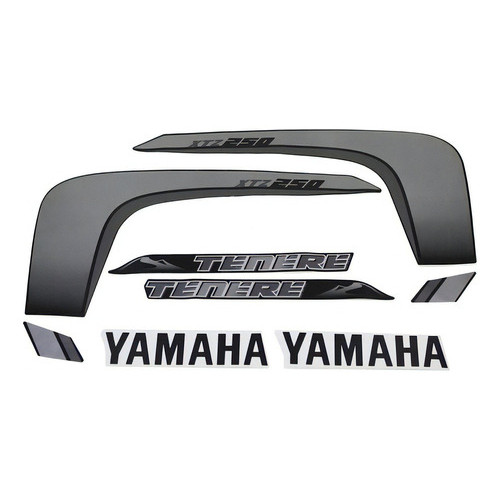 Kit Jogo Adesivos Completos Yamaha Tenere 250 Preto Ano 2011 Cor Preto 2011