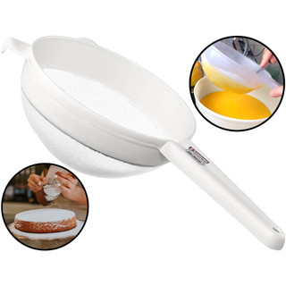 Peneira Plástica Com Alça Malha Reforçada Em Poliéster Para Coar Polvilhar Multiuso 10,7cm em Oferta na Shopee