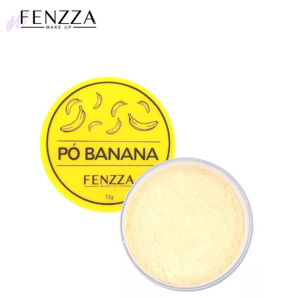 Pó Facial Banana High Definition de Fenzza  Amarel e Rosa 15g em Oferta na Shopee