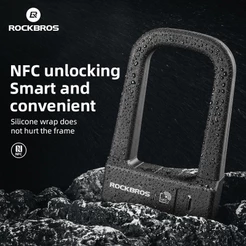 ROCKBROS Smart U Lock NFC Desbloqueio MTB Bicicleta De Estrada Bloqueio Motocicleta Anti-Roubo À Prova Dwaterproof Água