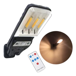Luminária Solar Poste Refletor 6 Led Filamento Branco Quente