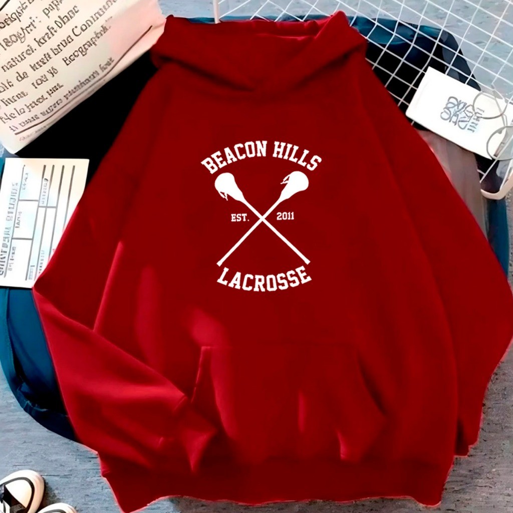 Moletom Canguru Algodão Blusa Inverno Casaco Confortável Premium Teen Wolf Série Beacon Hills Lacrosse RR