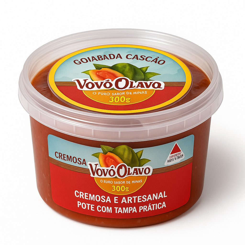 Goiabada Cascão Vovô Olavo 300g – Cremosa | Pote com Tampa Prática