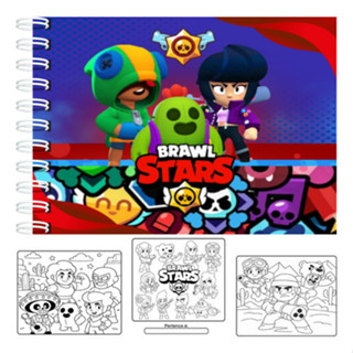 Livro De Colorir Brawl Star Capa Dura Holográfico 50 Desenhos Folha 180g em Oferta na Shopee