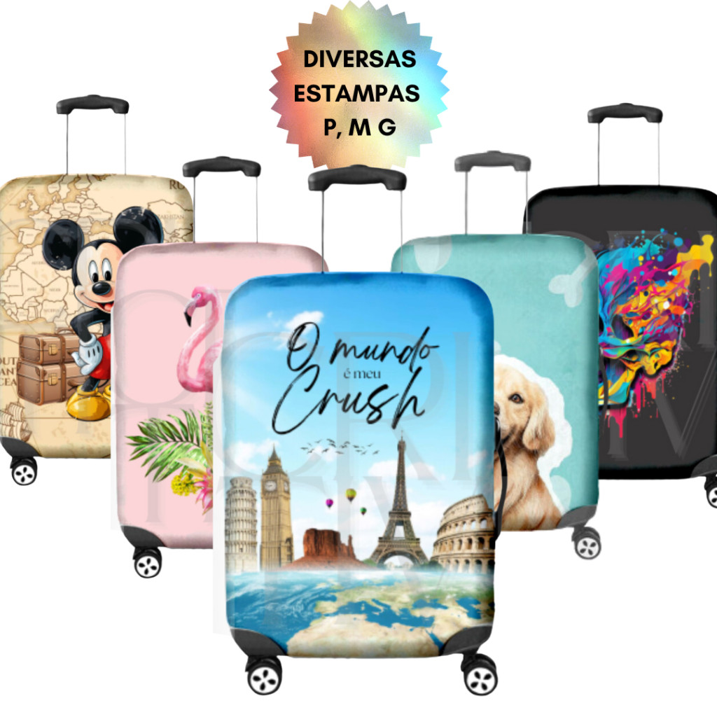 Imagem Capa Protetora De Mala Viagem Personalizada Estampada