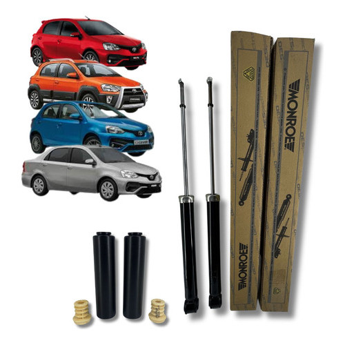 Par Amortecedor Traseiro Coxim Batente Coifa - Toyota Etios 2019 2020 20212022 2023 - Monroe Axios em Oferta na Shopee