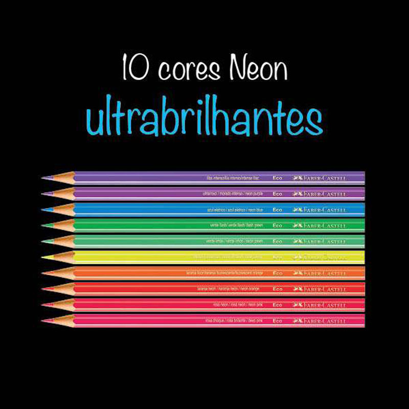 Detalhes do Lápis de cor 10 cores Neon 120410N Faber-Castell