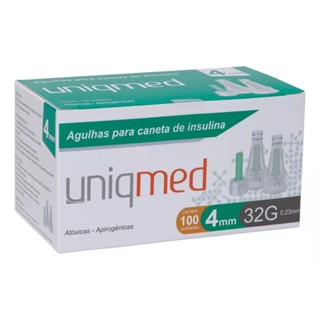 Agulhas Para Caneta De Insulina 4mm X 32g C/ 100un Uniqmed em Oferta na Shopee