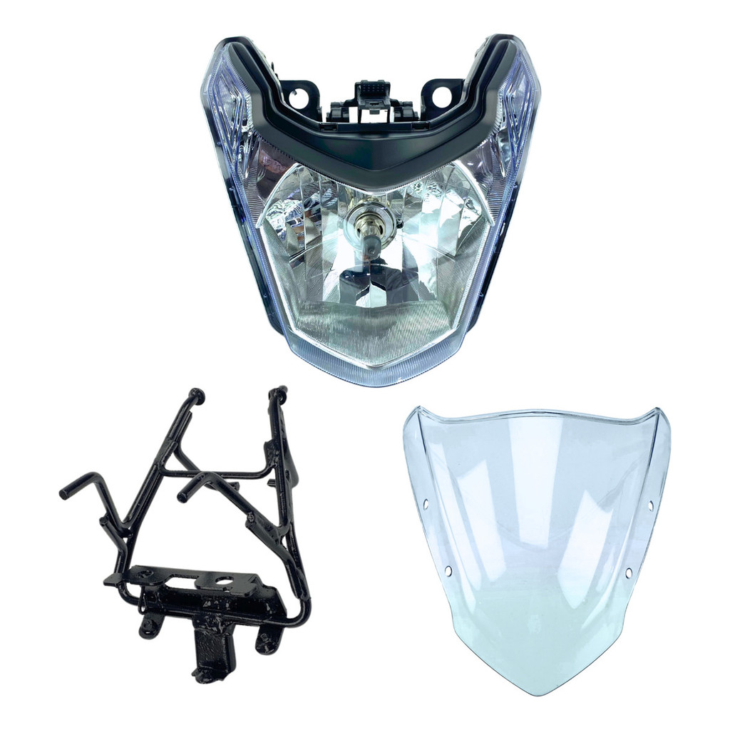 Kit Farol Dk 150 Haojue + Bolha Parabrisa + Aranha