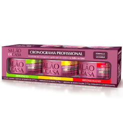 Kit Eico 3 Máscaras Salão em Casa Cronograma Profissional Hidratação Nutrição Reconstrução 270g