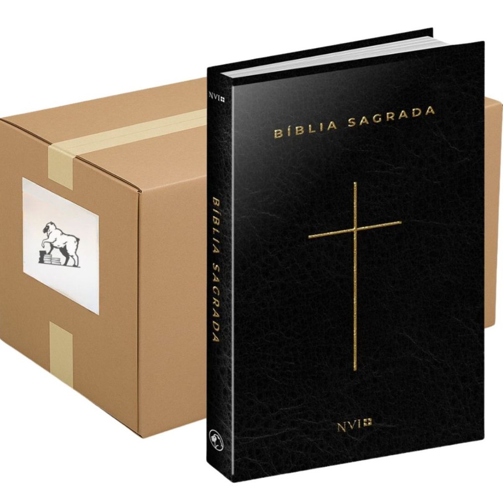 Kit 10 Bíblia Sagrada | NVI | Capa Dura | Cruz Preta