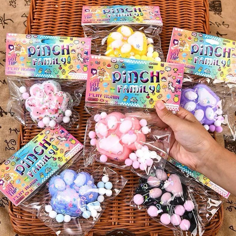 Brinquedos Squishy Patinha De Aperto De Pata De Gato Pintinho Kawaii Soft Squeeze Com Bola para Alívio De Estresse em Oferta na Shopee