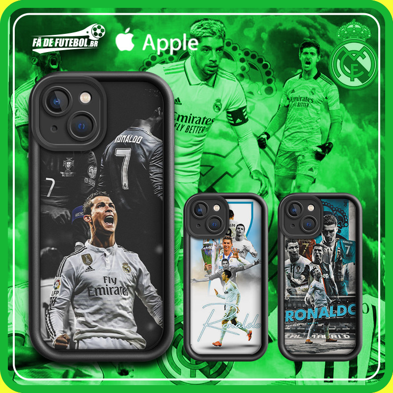 Futebol Silicone Capa Real Madrid RMA Ronaldo La Liga Emblema para iphone11 12 13 15 pro max plus JT