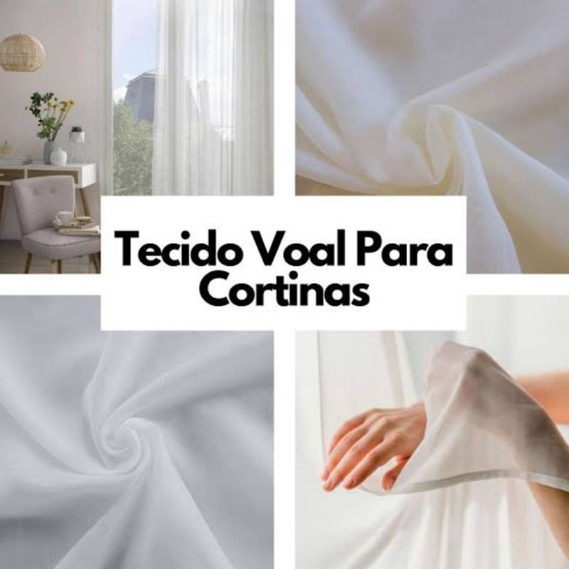 50 Metros Tecido Voal Voil Liso Branco 3m Largura