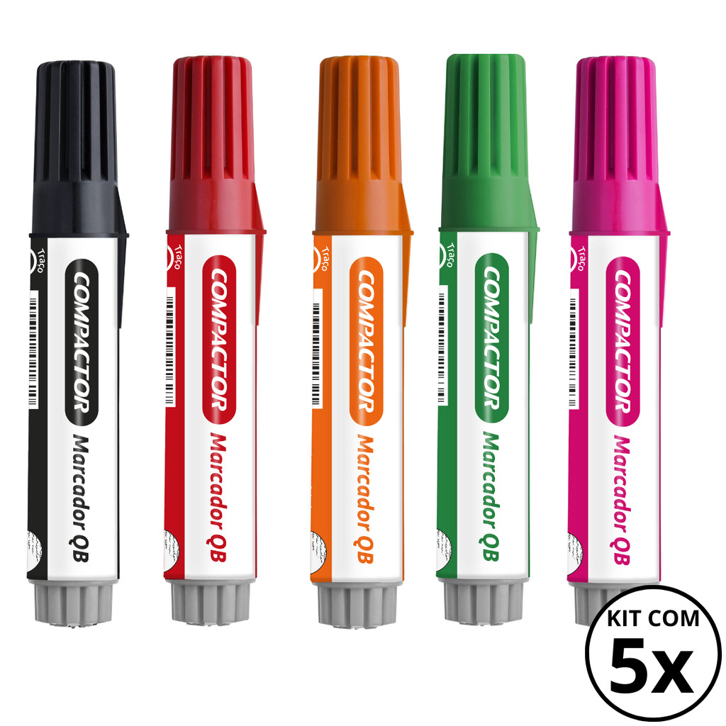 Kit com 05 Marcadores Para Quadro Branco - COMPACTOR KIT:24 em Oferta na Shopee