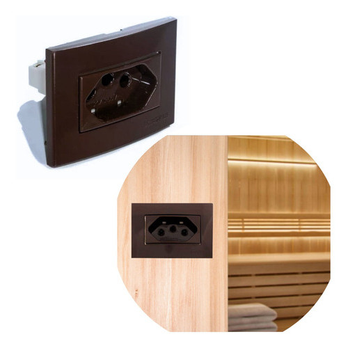 Tomada 10a Embutir Móveis Gesso Parede Pedra Drywall Marrom