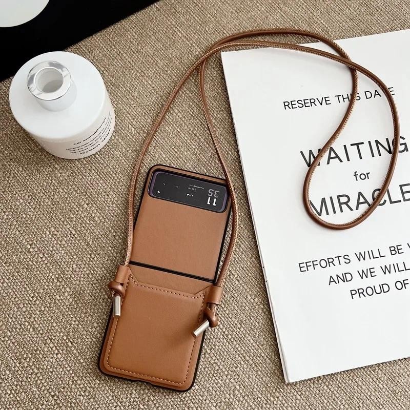 Luxo Simples Negócios Crossbody Cordão Titular Do Cartão Caso De Telefone Para M