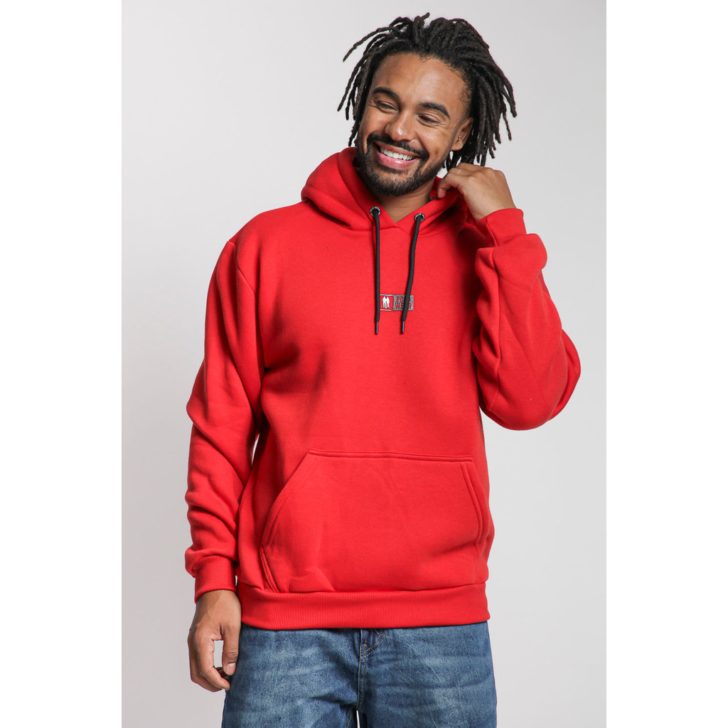 Blusa Moletom Masculina Canguru Logo Polo Wear Vermelho Médio - Men Clothes