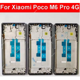 Moldura Frontal Para Xiaomi Poco M6 Pro 4G LCD Placa Chassi Médio Habitação Peça