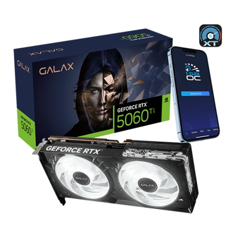 Placa de Video NVIDIA Geforce Galax RTX5060TI 1 Click OC 2X 8GB - 128 Bits - HDMI/3X Displayport - 56ISN8MDCPCT - Computers & Accessories