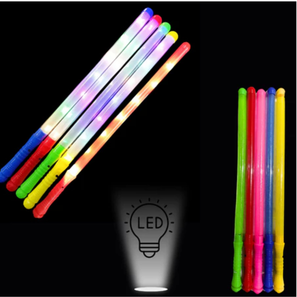 Kit Bastão Led 10/20/30 Plástico Algodão Doce Festas Neon Balada Casamentos Pisca Luz em Oferta na Shopee