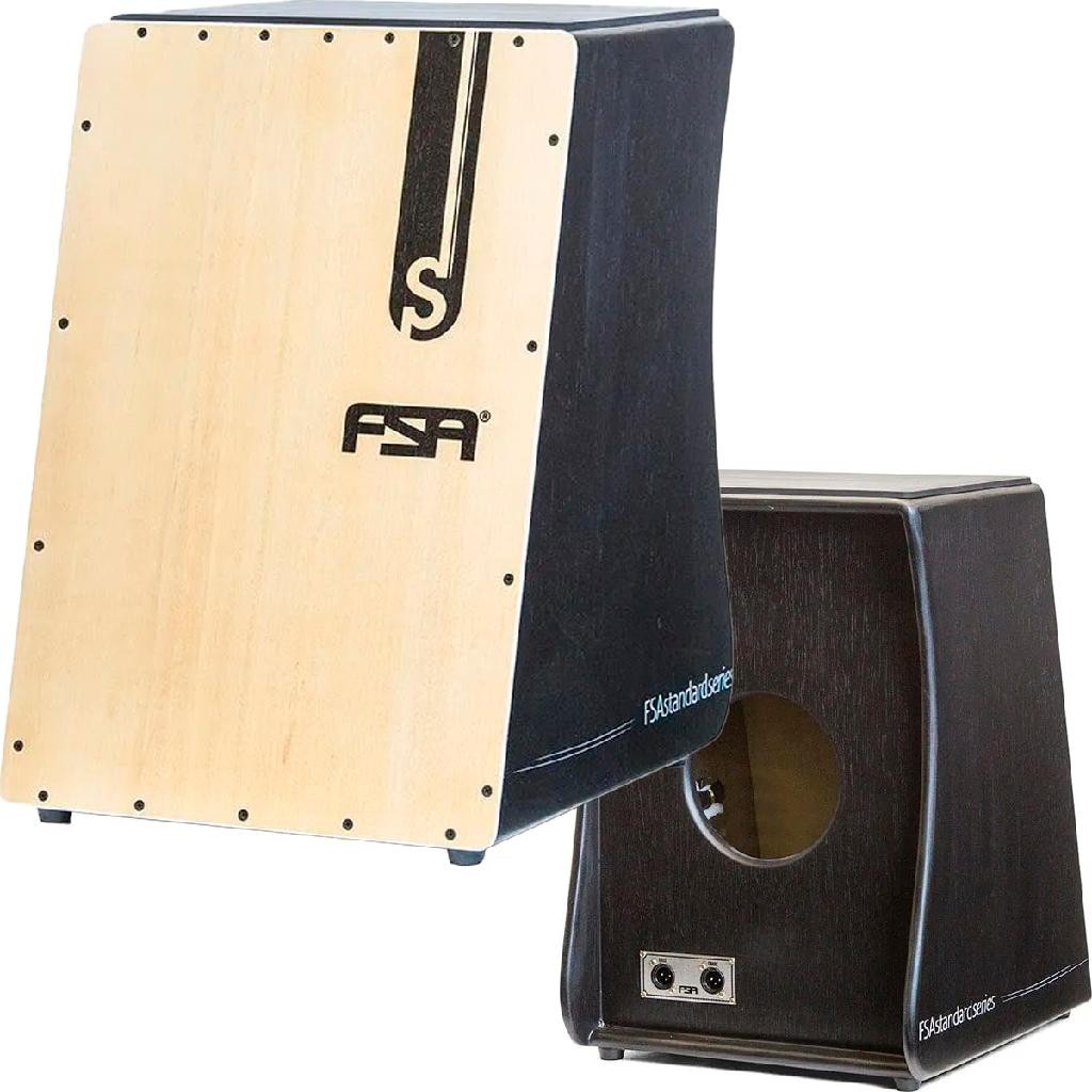Cajon FSA Standard Preto FS2501 Eletrico 2 XLR Pele Natural em Oferta na Shopee