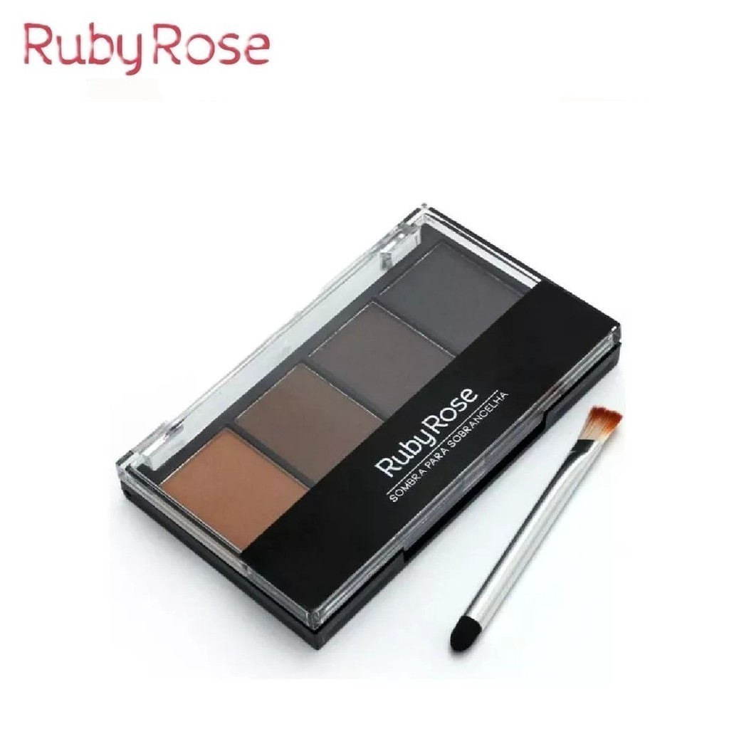 Trio De Sombra Para Sobrancelha Com Primer Ruby Rose Hb9354 Cor da sombra 3 tonalidades