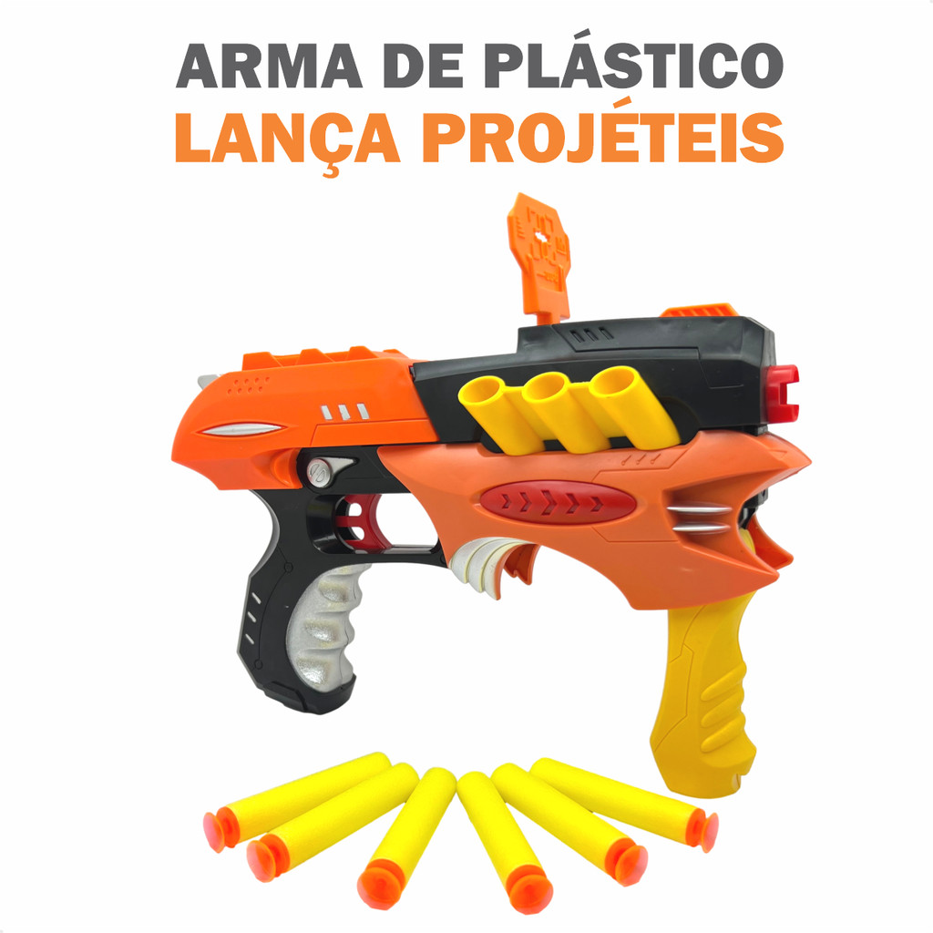 Pistola De Plástico Lança Projéteis Nerfs Arma De Brinquedo Com Acessorios Dardos Alvo