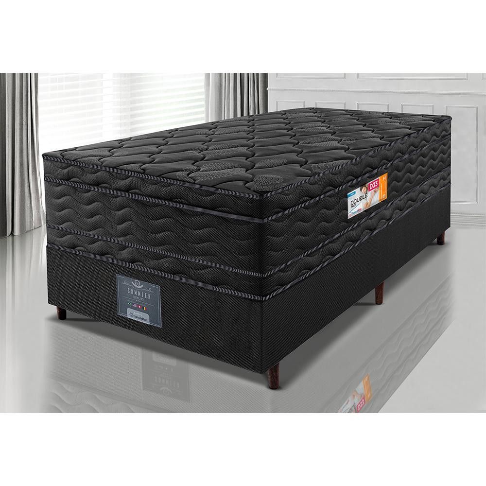 Cama Box Solteiro Colchão OrtoFirm Black + Box 88x188x71 Double Face Espuma D33 Preto em Oferta na Shopee