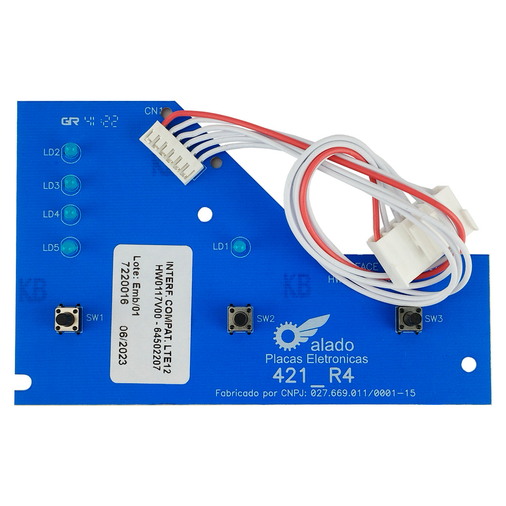 Placa Interface Lavadora LTE12 12kg 64502207 - Alado