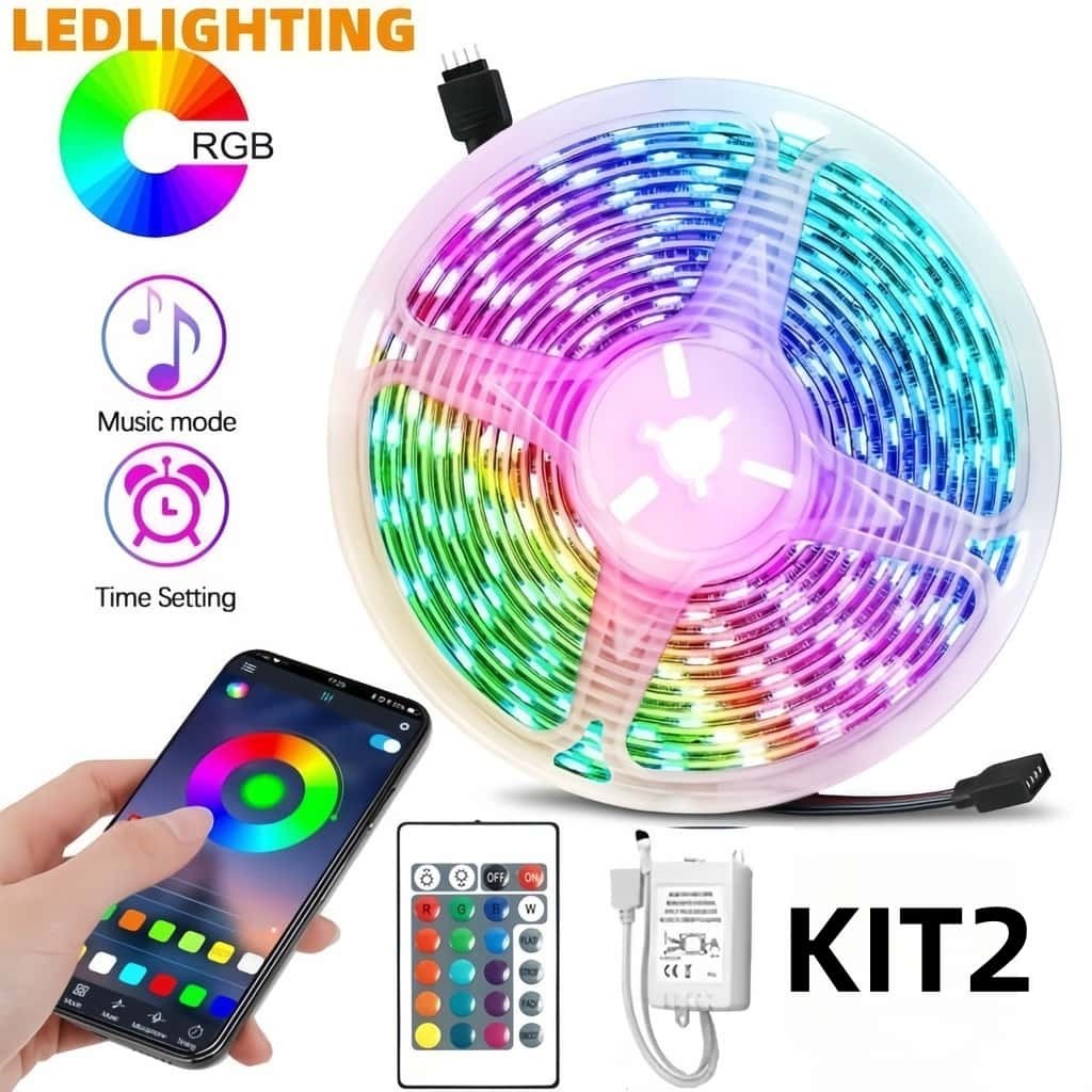 Fita RGB 3528 Kit de Led Linária Para Quarto Foto Led Gamer Painel Rgb Casa Lustre Para Sala Abajur em Oferta na Shopee