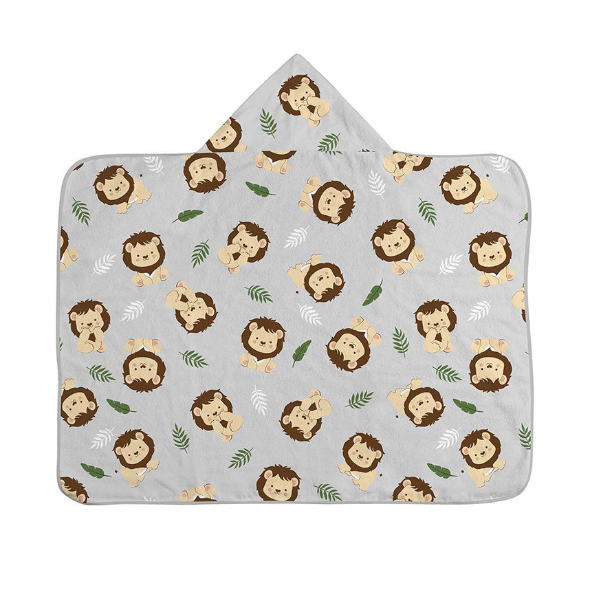 Toalha Banho Bebê Com Capuz Forro Fralda Rei Da Selva em Oferta na Shopee