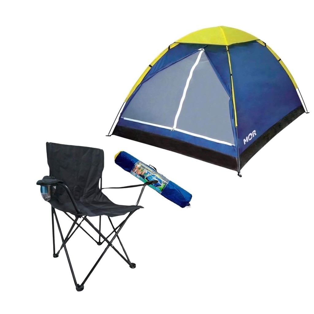 Barraca Camping + Cadeira Araguaia Acampamento Praia Iglu Grande até 4 Pessoas MOR BEL