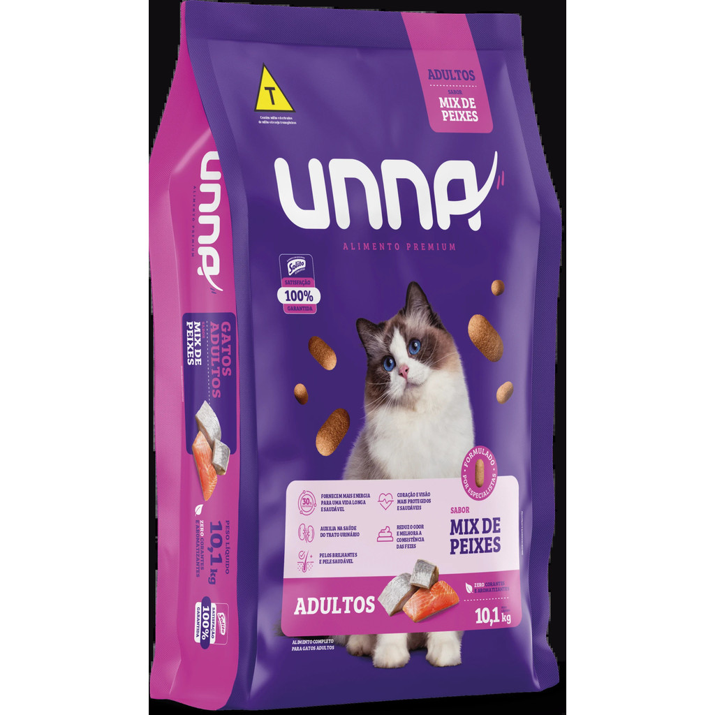 Ração Unna Mix de Peixe Para Gatos Adultos 10.1 kg