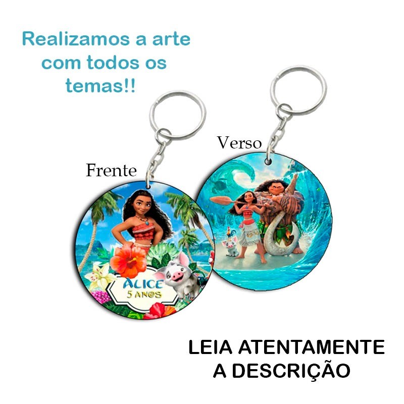 Kit 40 Chaveiros Personalizados MDF Resinado p/ Lembrancinhas Aniversário, Chá de Bebê, Maternidade Temas Diversos