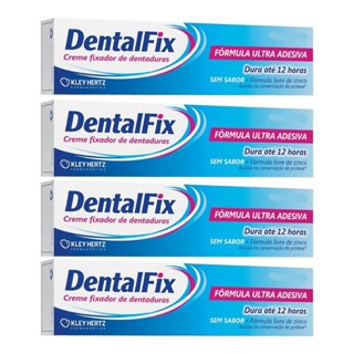 Kit DentalFix Creme Fixador Sem Sabor Com 4 Un De 68g Cada em Oferta na Shopee