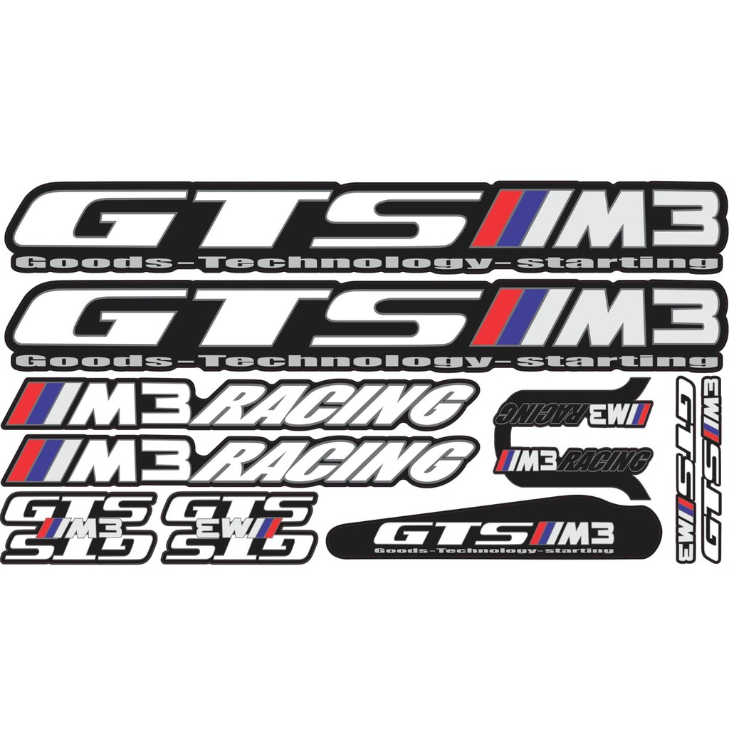Adesivo de quadro GTS M3 mountain bike com 8 peças BRANCO em Oferta na Shopee