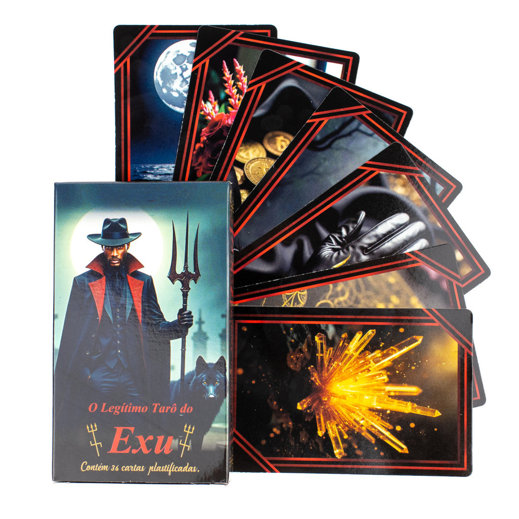 O Legitimo Baralho Tarô Do Exu Guardião 36 Cartas Plastificadas e Manual Explicativo