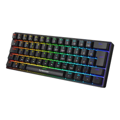 TECLADO GAMER MECÂNICO PRECISION PRO DARK 60% RGB HOT SWAP 61 TECLAS SWITCH BLUE PRETO CABO TIPO C