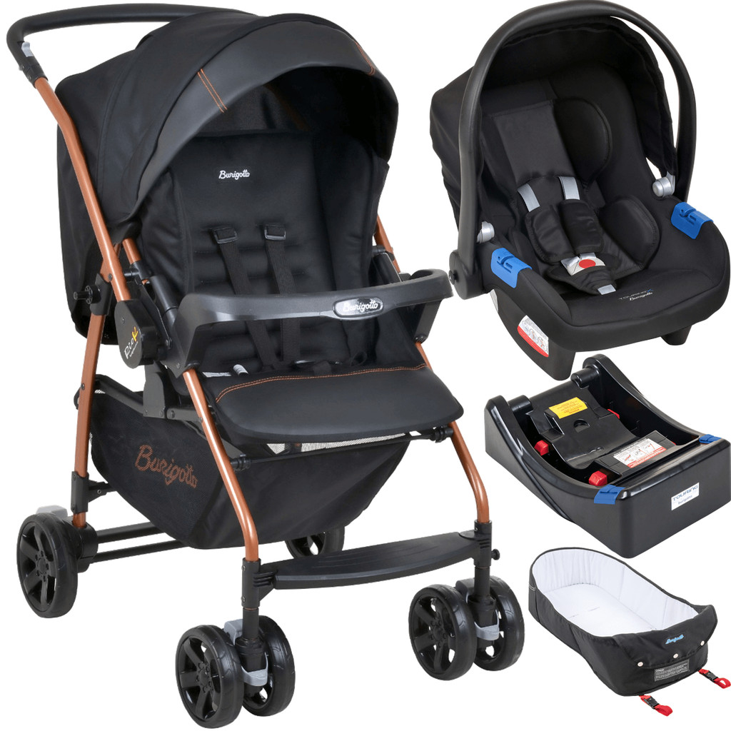 Carrinho com Bebe Conforto Base Ninho Burigotto Rio K Cobre em Oferta na Shopee
