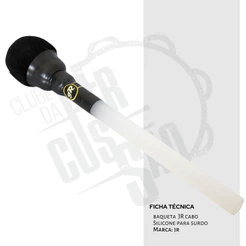 Baqueta Maçaneta de Silicone Branca para Surdo Samba Pagode Percussão