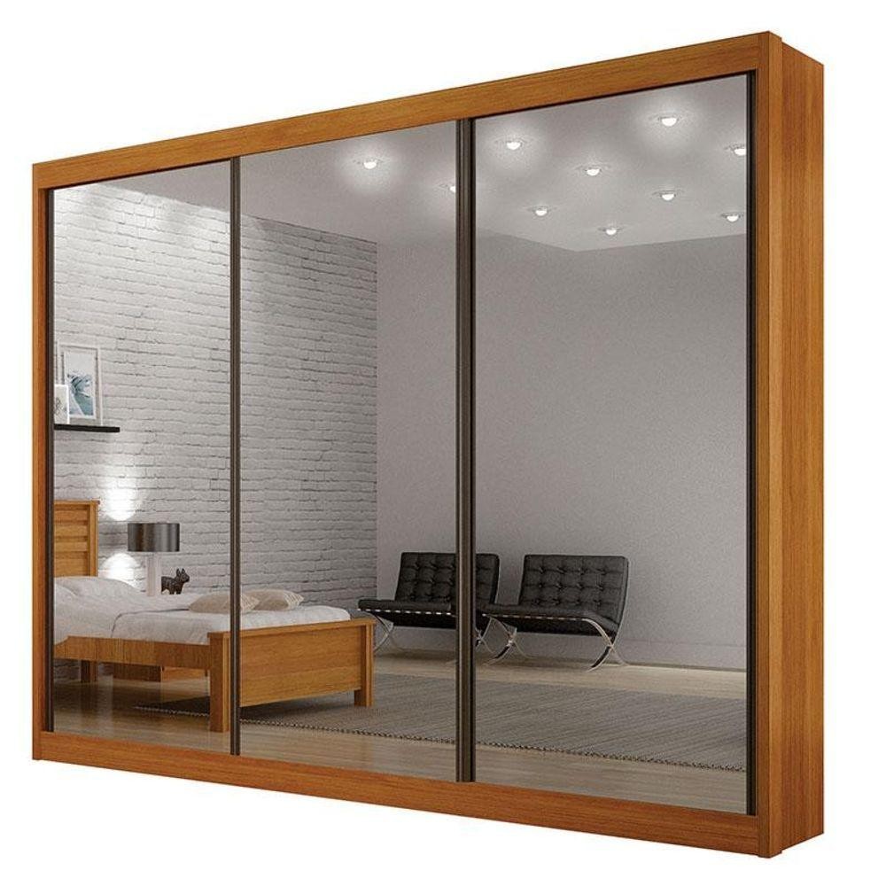 Guarda Roupa 6 Gavetas San Marino Premium Com 3 Espelhos Cinamomo - Leifer Móveis em Oferta na Shopee
