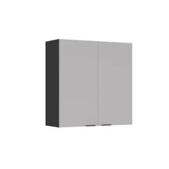 Armário Aéreo de Cozinha Itatiaia Lumina 2 Portas 80cm em Madeira Grafite/Fendi