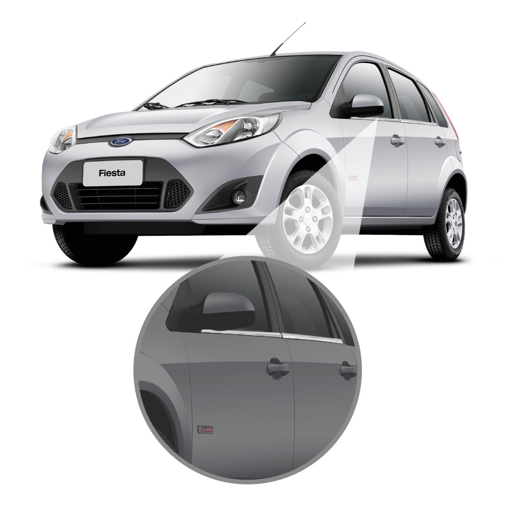 Friso Lateral Pestana Cromado Fiesta Supercharger Rocam 4P