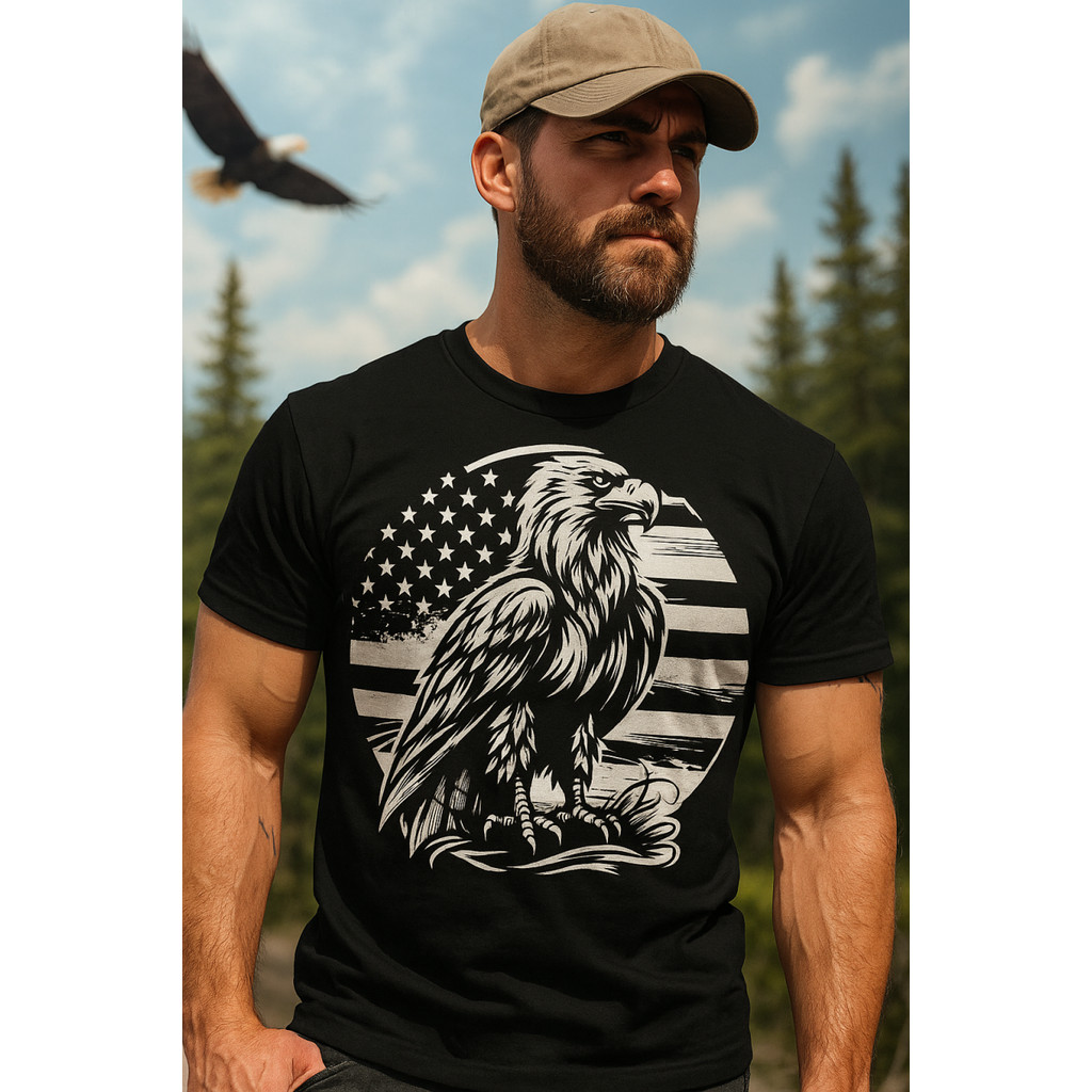 Camiseta American Eagle Flag Águia Bandeira Americana Camisa T-shirt Masculina